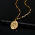 Mecrt Stainless Steel Little Angel Relief Medal Catholic Saint Benedict Fashion Pendant Golden Religious Belief Necklaces - Image 4