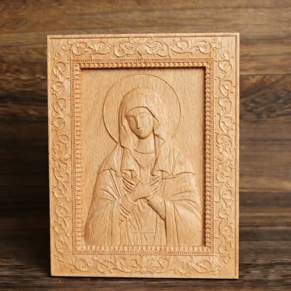 Relief Crafts Catholic YS Holy Image Family Craft Pendants Beech Wood Rectangle Relief Christmas Gift