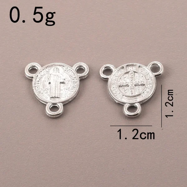 Catholic rosary accessories, oval three-hole pendant, vintage metal jewelry center connector wholesale