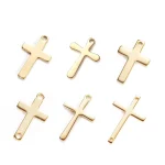 Stainless Steel Mini Size Solid Polished Cross Pendant Religious Cross Charms for Necklace Earring Bracelet Jewelry Making