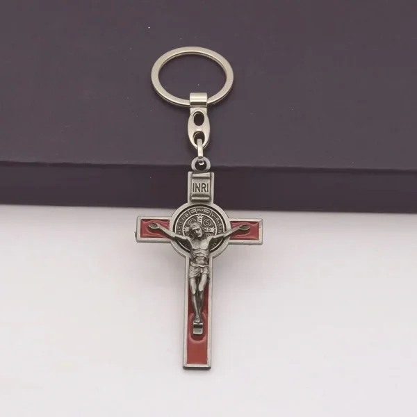 Catholic Christian Jesus Key Ring Car Keychains Women Men Gift Charms Handbag Pendant Cross KeyChains