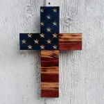 Cross-border New Arrival Independence Day US Flag Cross American Patriotic Home Hanging Ornament Wreath Wall Hanging Decoration - Image 2