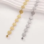 Catholic Latest Religious Jewelry 14K Gold Saint Benedict Medal Bracelet - Image 2