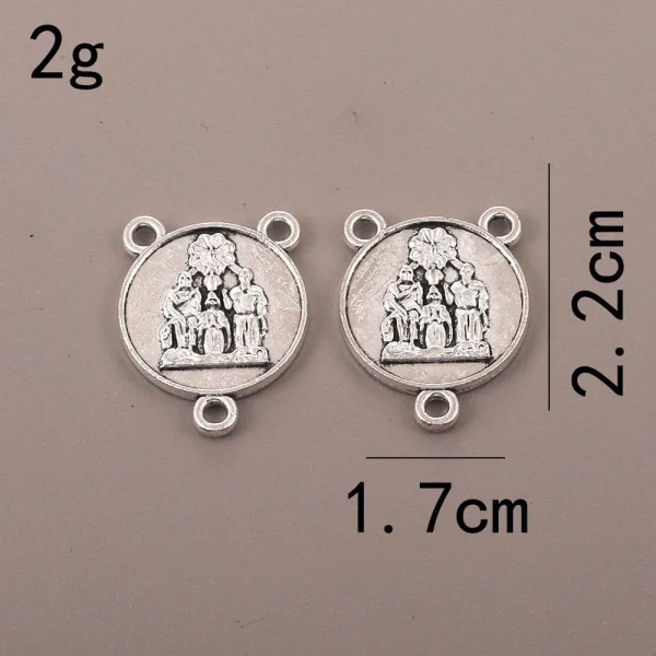 Factory Direct Supply Faith Necklace Bead Caps DIY Electroplated Alloy Jewelry Accessories Wholesale Non-Religious Trian