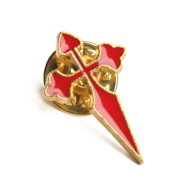 Colorful Santiago De Compostela the Pilgrim’s Way Brooch Metal Church Clothing Accessories with Engraved Jewelry W