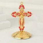 Catholic Jesus Cross Crucifix Creative Metal Cross Crucifix Catholic Jesus Desktop DecorationsOrnaments Home Metal Crafts - Image 4