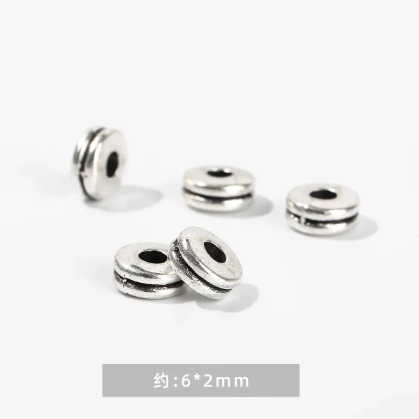 Zinc Alloy Disc Beads with Inlaid Diamonds DIY Handmade Bracelet Jewelry & Abacus Components Jewelry Findings Spacer