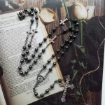 Religious Jewelry Hematite Rosary Beads Cross Pendant Necklaces Catholic Rosary Cross Pendant Black Jewelry Wholesale - Image 3