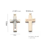 Mercy Religious Pendant, Wooden Alloy, Catholic Jerusalem Jesus Cross, 2.9*5.5cm, Zinc Alloy Crucifix - Image 5