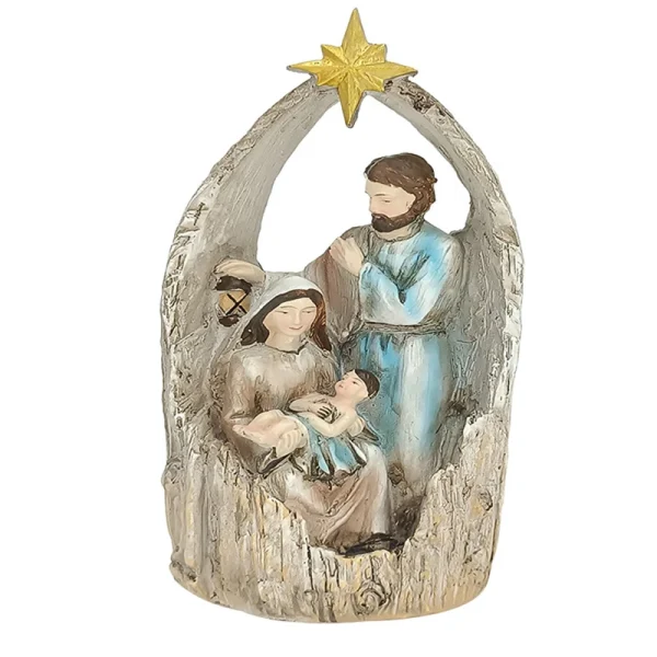 Mecrt Resin Handicraft Angel Statue Grottoes Manger Saintess Nativity Group Display Christian Home Religious Decoration