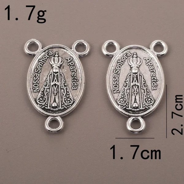 Catholic Jewelry Accessories Pendant DIY Zinc Alloy Bamboo Chain Religious Triangle Rosary Connector Wholesale