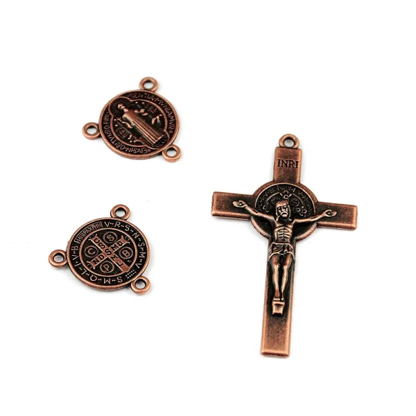 Crucifix Jewelry Accessories Cross for Catholic Rosary Antique Copper-plated Alloy DIY Jewelry Jesus Saint Benedict Exor
