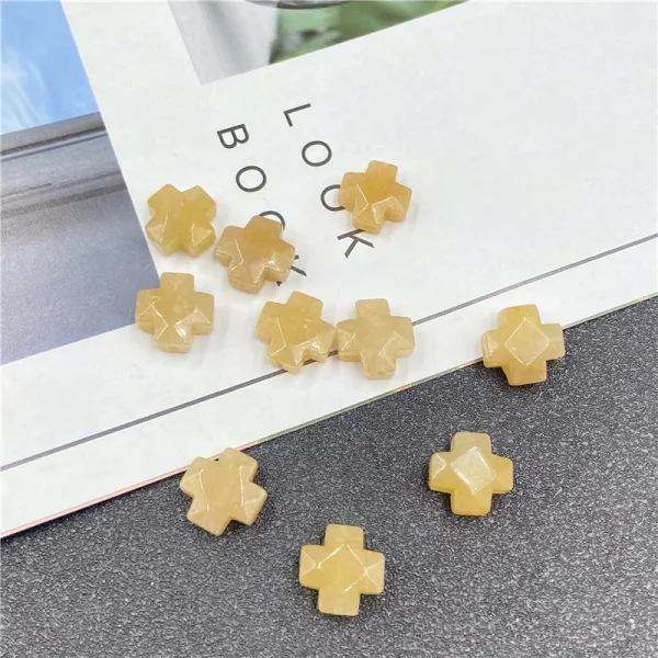 Christian Crystal Agate Jade Cross Straight Hole Loose Beads DIY Hairpin Sweater Chain Wearing Jewelry Accessories Whole