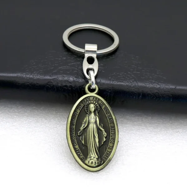 New Zinc Alloy Metal Jewelry Pendant Saint Mary Key Chain Pendant Vintage Necklace Tag