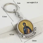 Hot Selling Catholic Zinc Alloy Keychain Gift Personalized Religious Virgin Sticker Pendant UV Lightweight Quality Metal - Image 2
