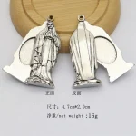 Wholesale Religious Alloy Cross 2 Side Inside Image One Hole Charm Virgin Mary Pendant for Rosary - Image 2