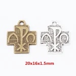 Antiqued Alpha Cross Pendant 20mm*16mm Religion Cross Pendant - Image 4