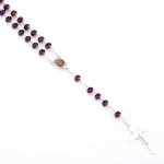 Mecrt Catholic Rosary Virgin Mary Crucifix Cross Bulk Wholesale Prayer Rosaries Glass Rosary Necklace - Image 3