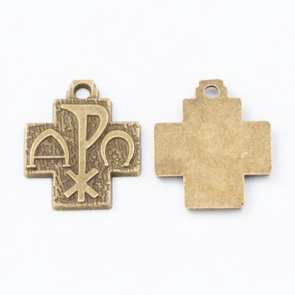 Antiqued Alpha Cross Pendant 20mm*16mm Religion Cross Pendant