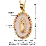 Mecrt Catholic Oval Coin Medallion Necklace 18K Gold Plated CZ Virgin Mary Pendant Cubic Zirconia Our Lady of Guadalupe - Image 5