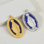 Wholesale Retail Cross-Border Source Religious DIY Rosary Accessories Alloy Oval Metal Hanging Decoration for Necklace Pendant
