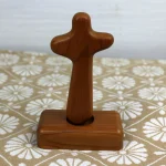 Catholic Cross Ornament Carving Mahogany Wood Carving Craft Jewelry Surface Can Be Customized Text