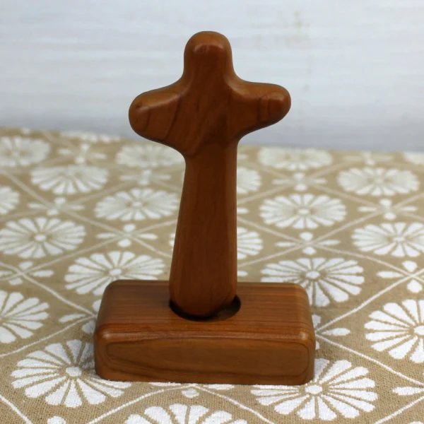Catholic Cross Ornament Carving Mahogany Wood Carving Craft Jewelry Surface Can Be Customized Text