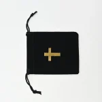 Storage for Prayer Beads Black Flannelette Bag Jewelry Gift Storage Rosary Bag Cross Jewelry Drawstring Pocket Rosary Pouch - Image 4