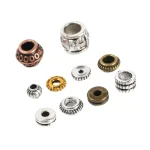 Zinc Alloy Disc Beads with Inlaid Diamonds DIY Handmade Bracelet Jewelry & Abacus Components Jewelry Findings Spacers - Image 2