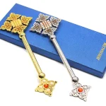 22*7cm Metal Plated Alloy 3D Custom Design Jerusalem Cross Rosary Religious Ornaments Holiday Decoration