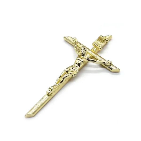 Mecrt 5.8*12cm Gold Plated Cross Jesus Religious Catholic Crucifix Pendant Christian Gifts