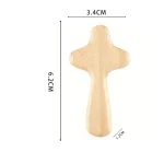 Natural Wooden Catholic Crosses Charm Crafts Pendant Easter Gift Prayer for Christianity Pine Wood Holding Prayer Sacred Objects - Image 2