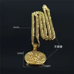 Mecrt Archangel Saint Michael Stainless Steel Chain Necklace Women's/Men's Gold Pendant Necklace - Image 4