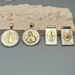 Women's Retro Religious Portrait Pendant 18K Gold DIY Jewelry Accessories Hot-Selling Cross-Border Necklace Pendants for Gift