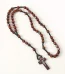 Catholic Cross Rosary Necklace 8 * 8 Square Wooden Beads Pendant Worn on the Head Easter Christmas Ornaments Wholesale