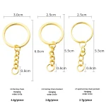 Gold-Plated Iron Keychain Four-Section Chain Modern Simple Design Christmas Use DIY Pendant Accessories Bulk Packaging - Image 3