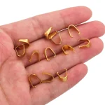 Stainless Steel Golden Melon Seed Fork Wrong Mouth Real Gold Electroplated Pendant Buckle Necklace Accessory Clasp DIY Jewelry - Image 3