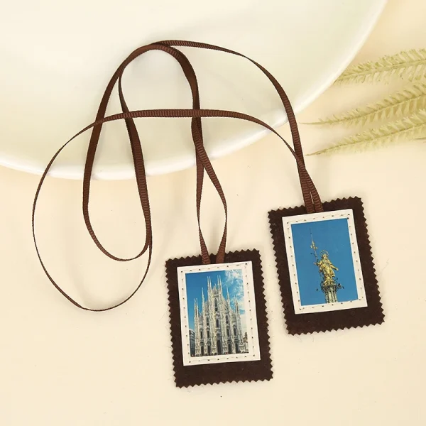 Mecrt Catholic Scapular Milan Cathedral Catholic Emblem Carmelite Scapular Religious Amulet Christmas First Communion Ce