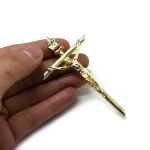Mecrt 5.8*12cm Gold Plated Cross Jesus Religious Catholic Crucifix Pendant Christian Gifts - Image 4