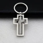 Rotating Metal Pendant Keychains in Stock Men's and Women's Car Key Chain Accessories Christian Cross Easter Thanksgiving Gifts - Image 3