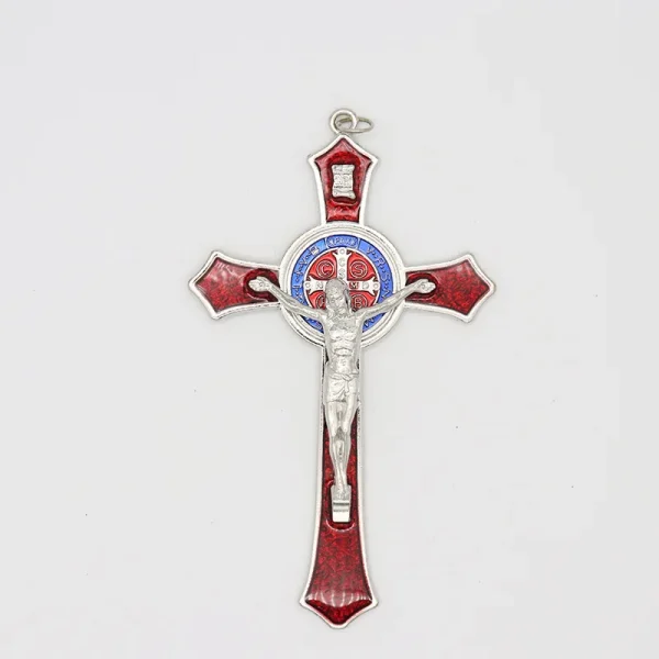 Mecrt Catholic Crucifix 11.5*7cm Metal Enamel Cross Jesus Christ Bitterness Religion Prayer Decoration Big Colorful Pend