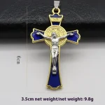 Mecrt Catholic Crucifix Beauty Necklace Keychain Pendant Fashionable Alloy Cross Shell Unisex Source Clothing Pendants Charms - Image 3