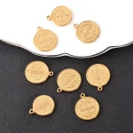 Stainless Steel Round Crosses Jesus Pendants DIY Necklace Bracelet Earring Keychain Jewelry Making Accessories - Image 2