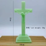 Mecrt Plastic Fluorescent Cross Ornaments Household Handicraft Luminous Jesus Catholic Christianity Gift - Image 2