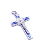 Religious Catholic St Benedict 5.2*3cm Crucifix Rosary Making Black Red Blue Charm Cross Pendant - Image 5