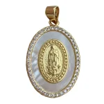 Catholic Oval Religion Holy Mother Natural White Shell Virgin Mary Pendant Diy Accessories Our Lady - Image 4