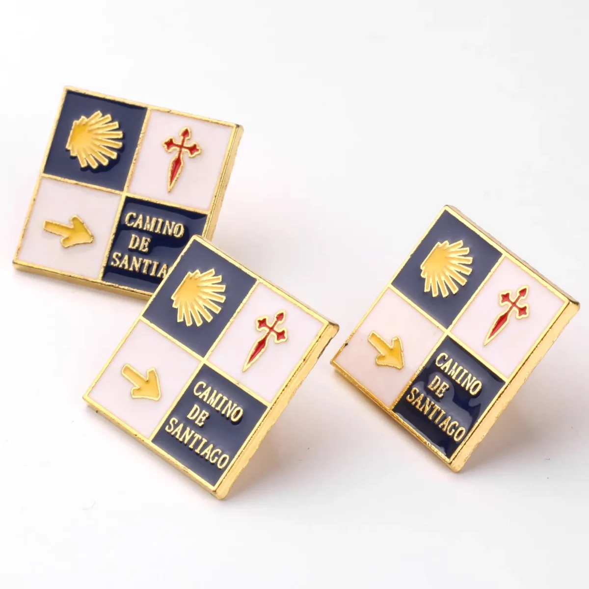 Catholic Square Enamel Brooch Camino De Santiago Personality Metal Christian Badge, Church Clothing Accessories Badge - Image 4