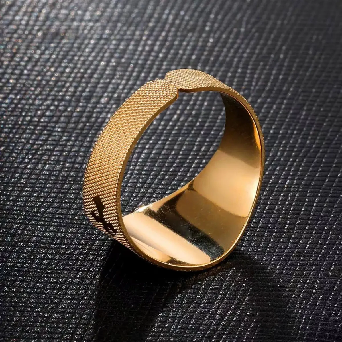Catholic Stainless Steel Religious Open Ring Gold Plating Textured Jesus Cross Princess Engagement Party Religious Jewelry - Image 5