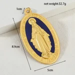 Wholesale Retail Cross-Border Source Religious DIY Rosary Accessories Alloy Oval Metal Hanging Decoration for Necklace Pendant - Image 2