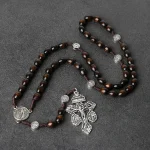 [in Stock] Catholic Cross Rosary Necklace Christianity Pardon Pendant 8*10mm Easter Atonement Souvenir Forgive Jewelry Wholesale - Image 5